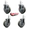 Service Caster 5'' Gray Poly Wheel Swivel 7/16'' Grip Ring Stem Caster Set 2 Brakes, 4PK SCC-GR20S514-PPUB-TLB-716138-2-S-2 - alternate 4